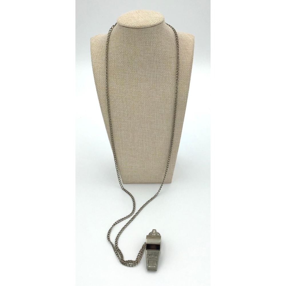 VTG Acme‎ Thunderer Whistle Necklace Silver Tone Steampunk Coach Dog Training